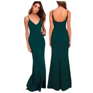 Lulu's Womens Dress Teal Infinite Glory V Neck Wedding Prom Cocktail Party Small